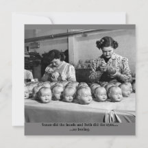 Cartão de fábrica de bonecas assustador para hallo