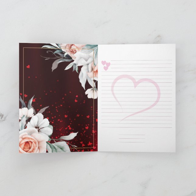 Agradecimento cartão de felicitações de 10º aniversário de casam (Interior)