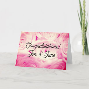 Agradecimento Cartão de felicitações de casamento com flores de
