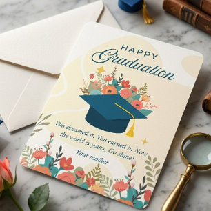 Agradecimento Cartão de Felicitações de Graduação para Filho ou 