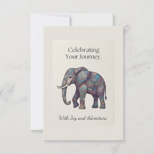 Agradecimento Cartão de Felicitações por sua Jornada Elefante