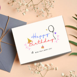 Agradecimento Cartão de feliz aniversário, cartão de aniversário