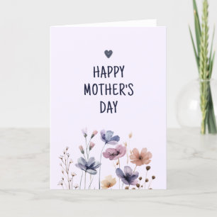 Agradecimento Cartão de Feliz dia de as mães floral Elegante par