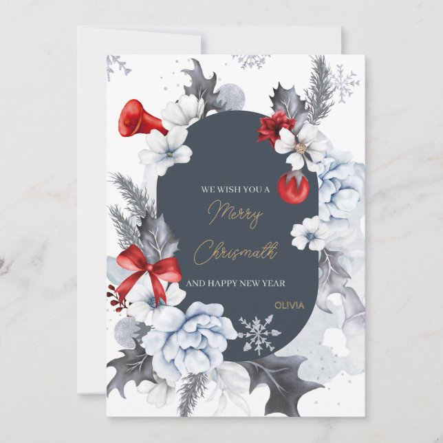 Agradecimento Cartão de feliz Natal e ano novo feliz (Frente)