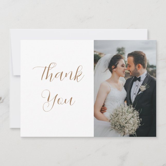 Agradecimento Cartão de Feriado de Duas Fotografias Branco (Frente)