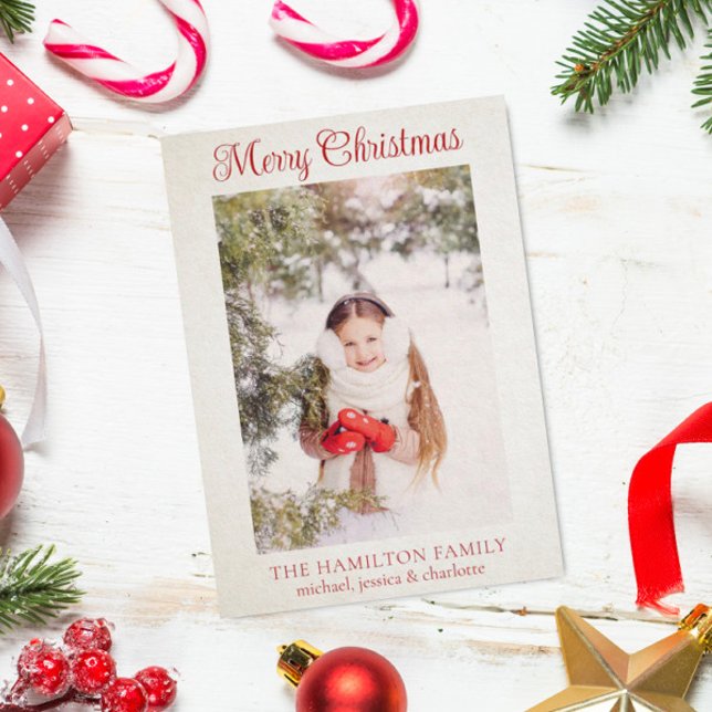 Agradecimento Cartão de Férias da Família Feliz Natal (Criador carregado)