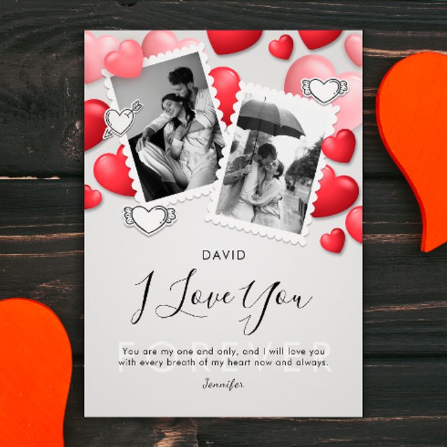 Agradecimento Cartão de Férias de Dia dos Namorados Feliz Modern (Criador carregado)