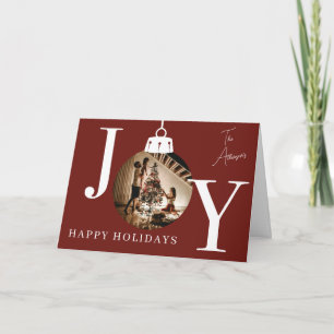 Agradecimento Cartão de Férias de Foto Personalizado JOY Família