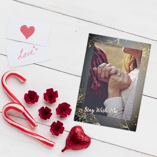 Agradecimento Cartão de Férias de Fotos do ouro Elegante (Criador carregado)