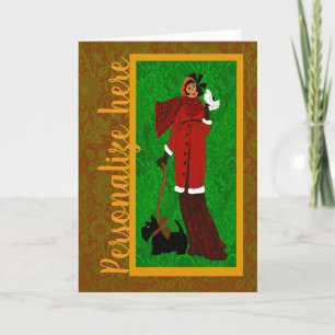 Agradecimento Cartão de Férias de Natal do Estilo Art Nouveau