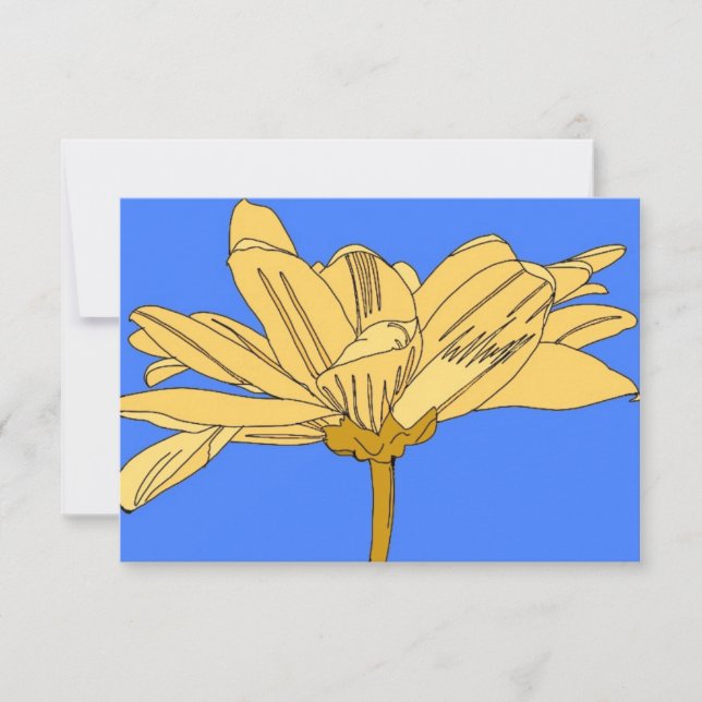 Agradecimento Cartão de flor amarela (Frente)