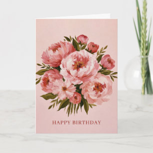 Agradecimento Cartão de Flor de Aquarela de Aniversário Feliz