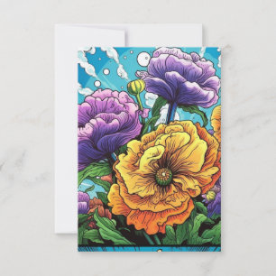 Agradecimento Cartão de flor ousada