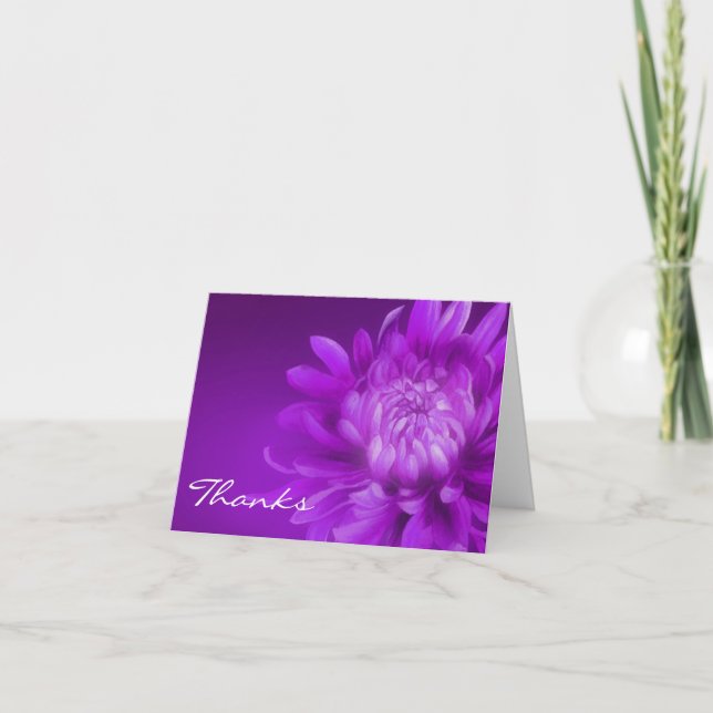 Agradecimento Cartão de flor roxo obrigado crisântemo (Frente)