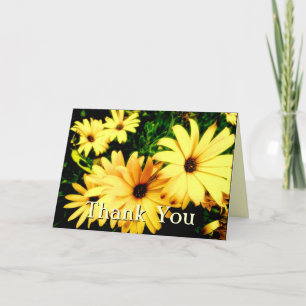 Agradecimento Cartão de Flores Amarelas com Gotículas de Chuva O