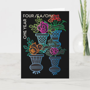Agradecimento Cartão de Flores do Ano Mah Jongg