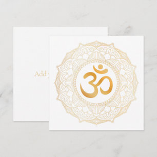 Agradecimento CARTÃO DE FOLHA ÚNICA: Dourado MANDALA & OHM