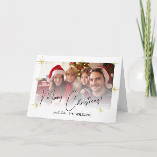 Agradecimento Cartão de Foto com Letra Neogrita de Natal