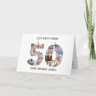 Agradecimento Cartão de Foto de Aniversário de 50 anos
