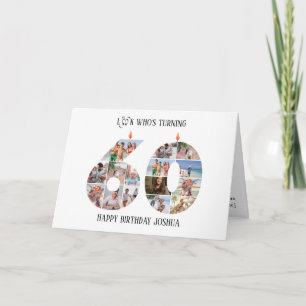 Agradecimento Cartão de Foto de Aniversário de 60 anos