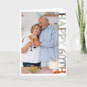 Agradecimento Cartão de Foto de Aniversário de 60 Anos de Casame
