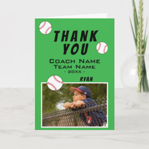 Agradecimento Cartão de Foto de Bola de Beisebol Obrigado Treina