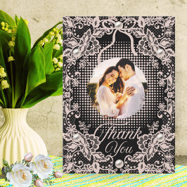 Agradecimento Cartão de Foto de Casal de Aniversário de Casament