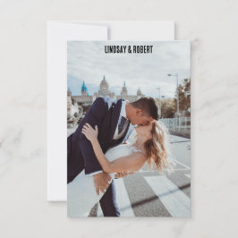 Agradecimento cartão de foto de casamento