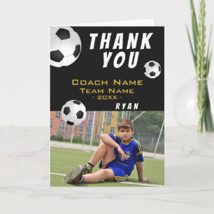 Agradecimento Cartão de Foto Futebol Obrigado Treinador