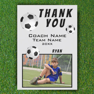 Agradecimento Cartão de Foto Futebol Obrigado Treinador