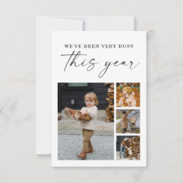 Agradecimento Cartão de Fotos Mínimo de Natal Moderno