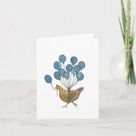 Agradecimento cartão de frango e balões de aniversário