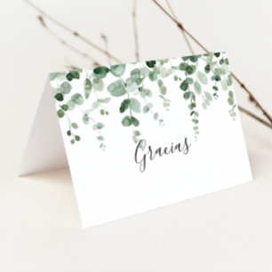 Agradecimento Cartão de Gracias de Casamento Dobrado de Eucalypt