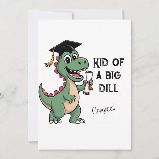 Agradecimento Cartão de Graduação de Dinossauro Engraçado – Cria (Frente)