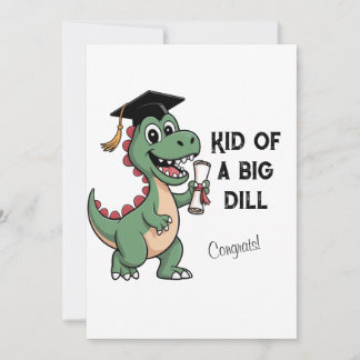 Agradecimento Cartão de Graduação de Dinossauro Engraçado – Cria