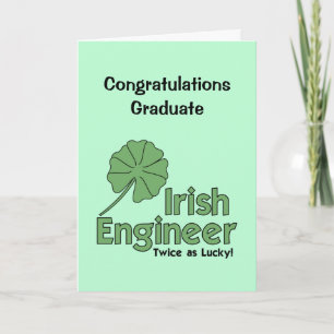 Agradecimento Cartão de Graduação de Engenheiro irlandês