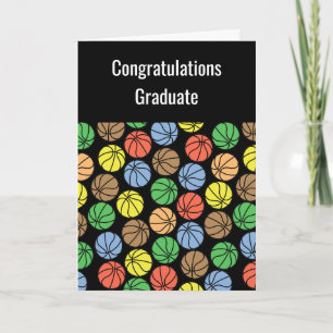 Agradecimento Cartão de Graduação de Padrões de Basquete Col