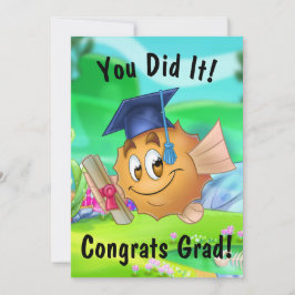 Agradecimento Cartão de Graduação de Peixes de Cartoon Bonitos F