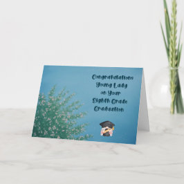 Agradecimento Cartão de Graduação do 8º ano para Menina