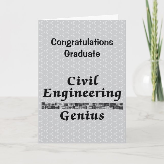 Agradecimento Cartão de Graduação do Genius de Engenharia Civil (Frente)
