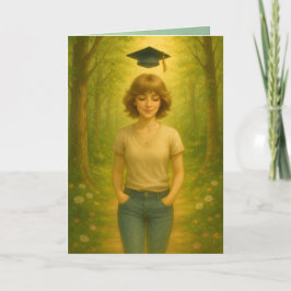 Agradecimento Cartão de Graduação Dobrado Personalizado Cabelo C