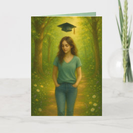 Agradecimento Cartão de Graduação Dobrado Personalizado Cabelo E