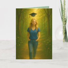 Agradecimento Cartão de Graduação Dobrado Personalizado Cabelo L