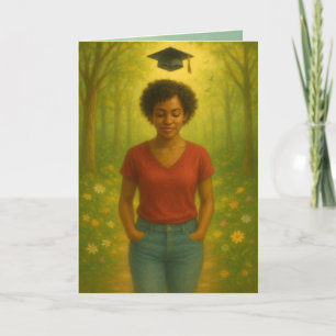 Agradecimento Cartão de Graduação Dobrado Personalizado Fêmea Pr