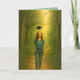Agradecimento Cartão de Graduação Dobrado Personalizado Feminino