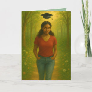 Agradecimento Cartão de Graduação Dobrado Personalizado Mulher P