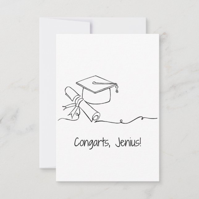 Agradecimento Cartão de Graduação Funny (Frente)