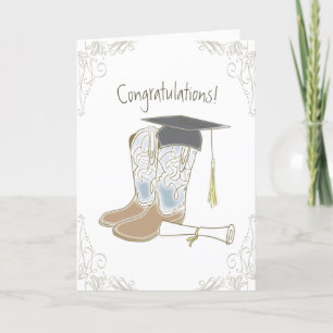 Agradecimento Cartão de Graduação para Parabéns do País Cowboy