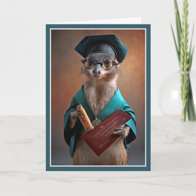 Agradecimento Cartão de Graduação Smarty Pants Weasel (Frente)