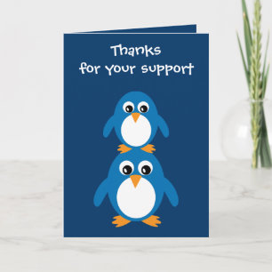 Agradecimento Cartão De Gratidão Pinguins Bonitos Para Patrocina